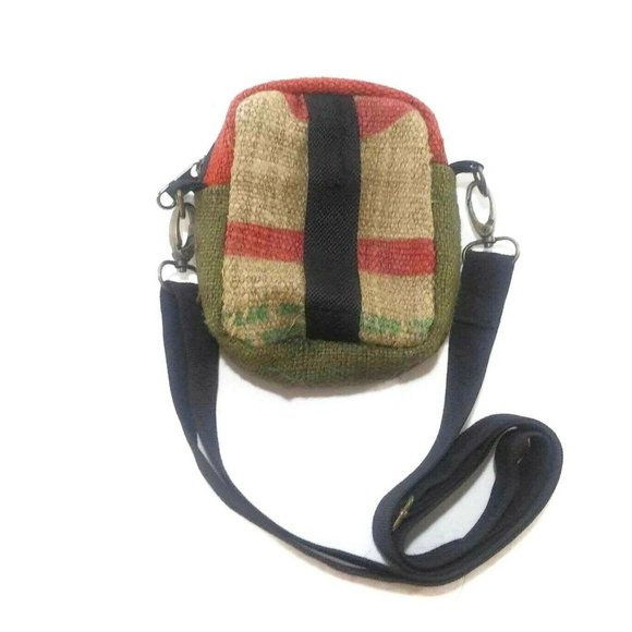 Jute Bag Hippie Shoulder Crossbody Waist Pouch - Picture 4 of 9